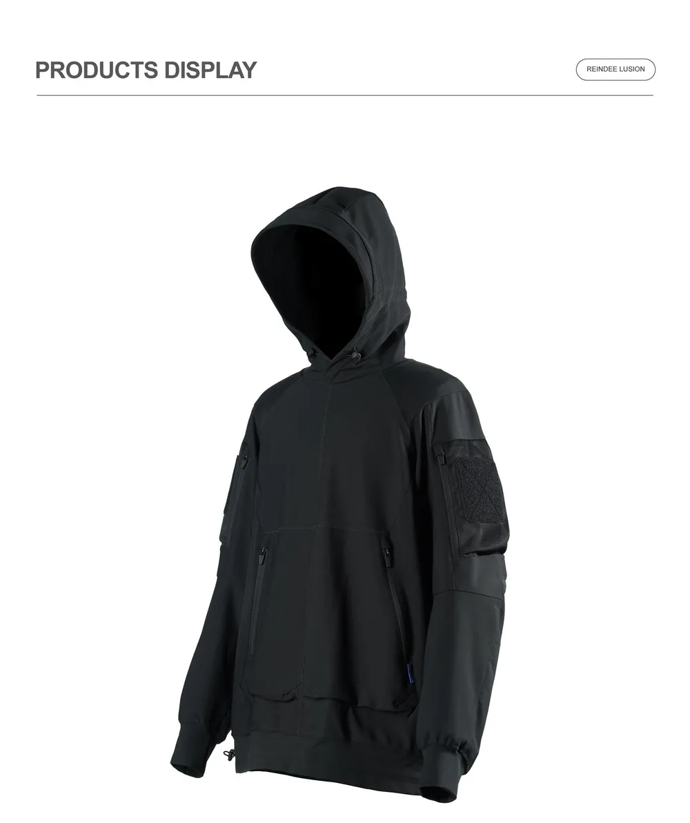 Reindee lusion 24aw graphene thermal storage dwr pullover hoodie armpocket with patch pad techwear gorpcore
