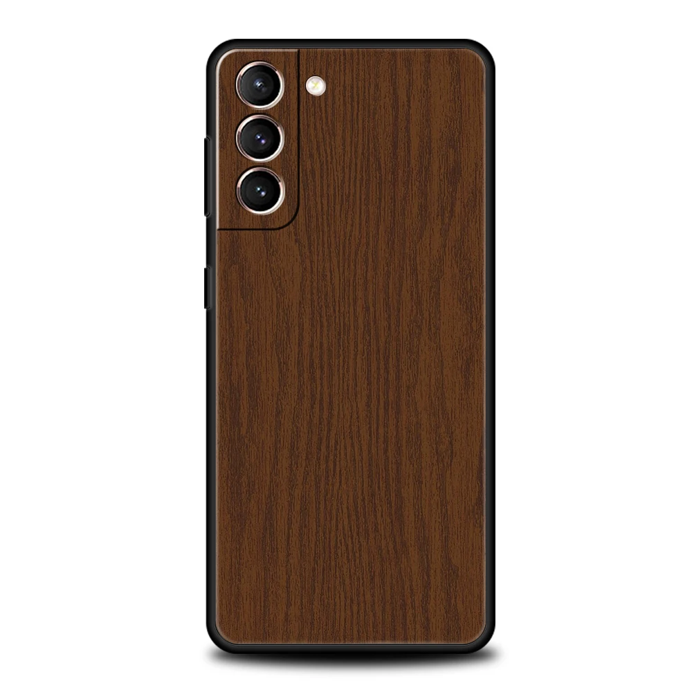 Carved Wood Silicone Phone Case - Elegant Protective Cover