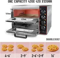 Commercial Pizza Oven Double Oven 1700W 16 inch Stainless Steel Pizza Electric Countertop Pizza and Snack Oven Multipurpose 2
