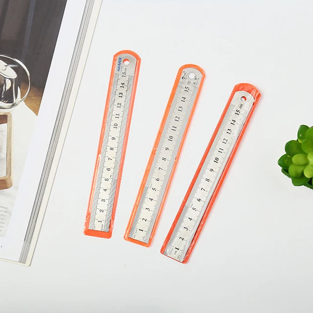 Straight Ruler Set 15x1.9CM & 20x2.6CM & 30x2.6CM Stainless Steel Ruler  Kit, 3 Pieces