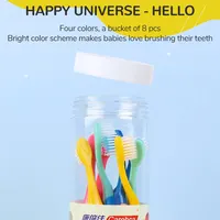 Brosse à dents à poils souples pour enfants, brosse à dents pour bébé de 2 à 12 ans, paquet de 8 pièces, E27, brosse à dents pour enfants 6