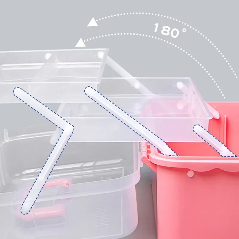 Three-layer Plastic Craft Sewing Folding Tool Art Student Miscellaneous Storage Box Storage Container Diamond Painting Storage Box