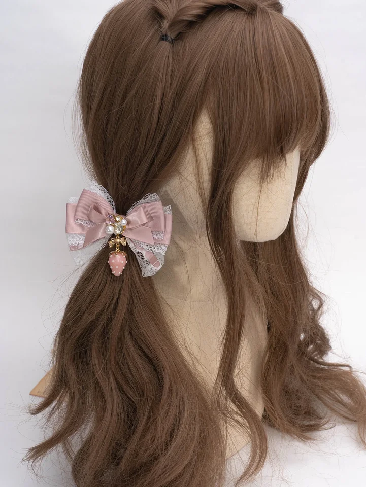 Barrettes à Cheveux Princesse Lolita - Dentelle & Nœud Papillon Surdimensionné - Neuf