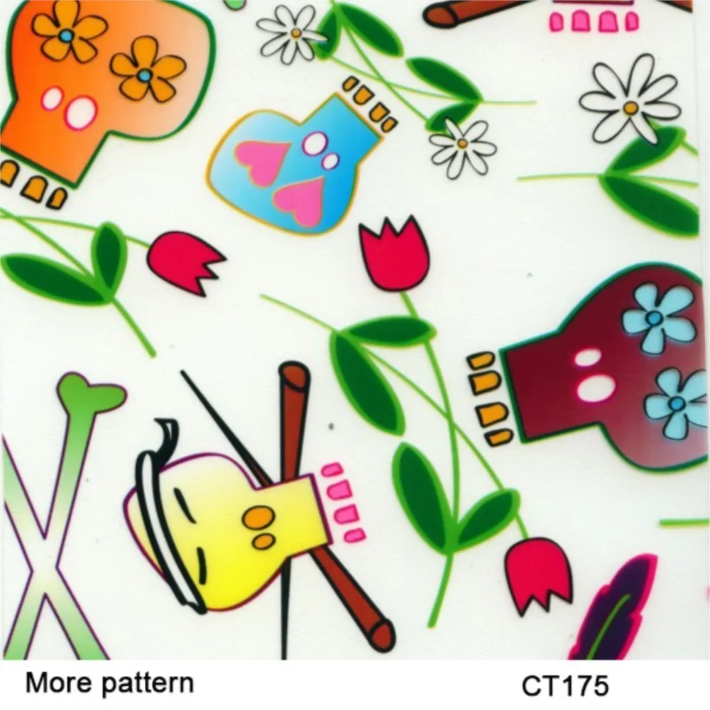 

CT175 Decorative Material 10square Width 0.5m skull& Flower Patterns Water Transfer Printing Film