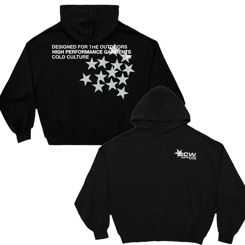 Cold Culture Double-sided Print Men's Sports Hoodie Brother Gothic Oversized T-shirt Street Top Y2k Clothes
