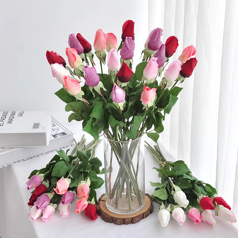 45 سنتيمتر برعم الورد الاصطناعي مع ترطيب اللمس زهرة الحرير للمنزل غرفة المعيشة مدخل الديكور التصوير الدعامة