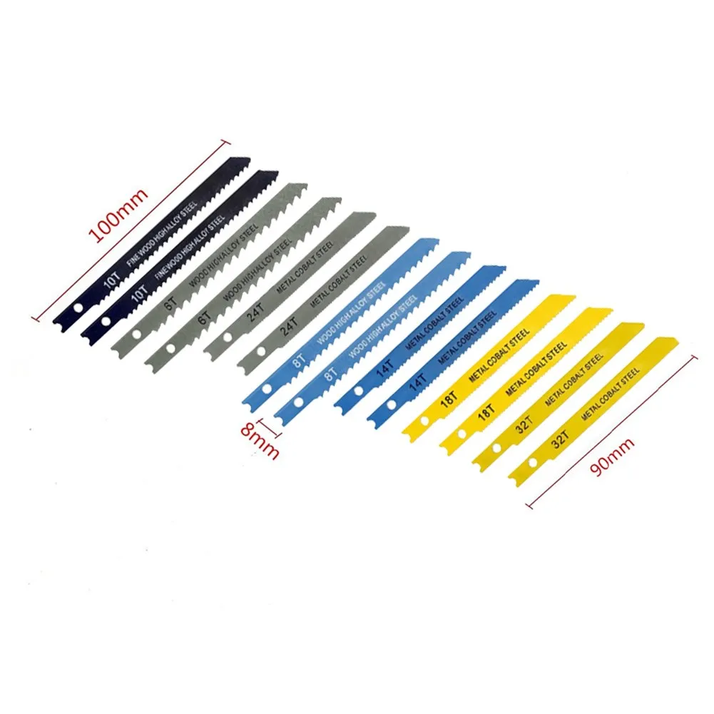 Description Picture 5 of item14pcs Assorted U Fitting Jigsaw Blade Jig Saw Blades For Black & Decker For Metal Plastic Wood Aluminum Jig Saw Blades Cutting