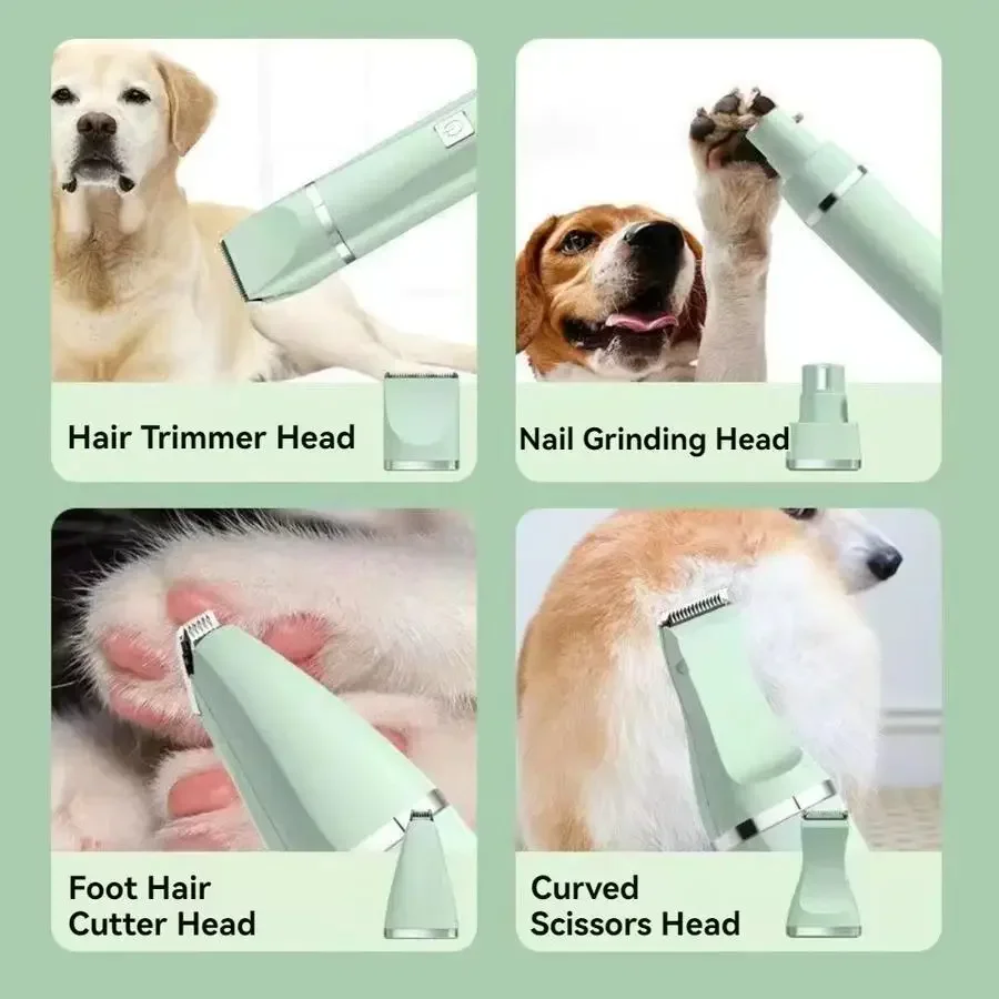 4-in-1 Multi-functional type c charge Dog Clippers Cordless pet Shaver Clippers Trimmers Low Noise Pet Grooming Tools pet clipper dog hair trimmer pet hair trimmer dog clipper