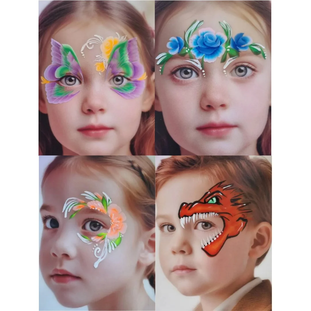 Painting practice Template Non toxic and washable Reusable Face Paint Exercise board for Body Art Painting For Audlts - 6