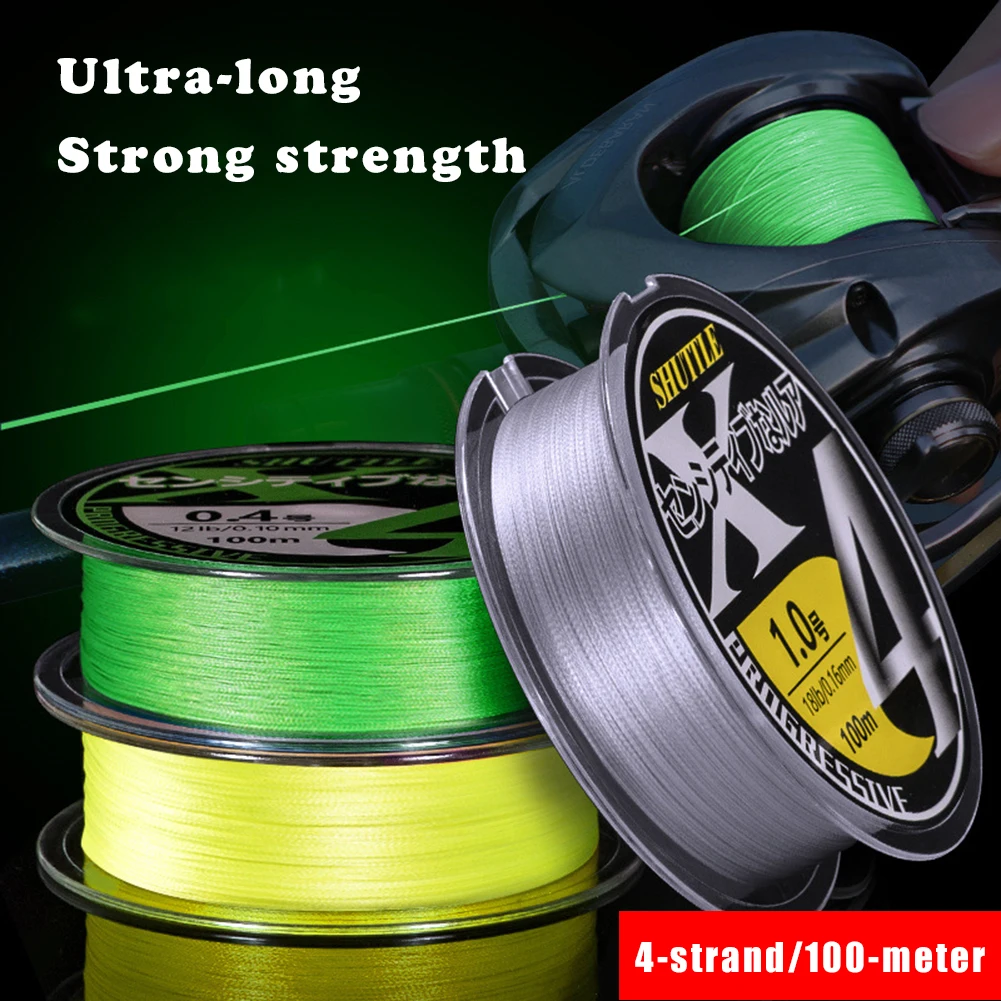 4StrandsBraidedFishingLine100MPELine11LB35LBBraidedFishing