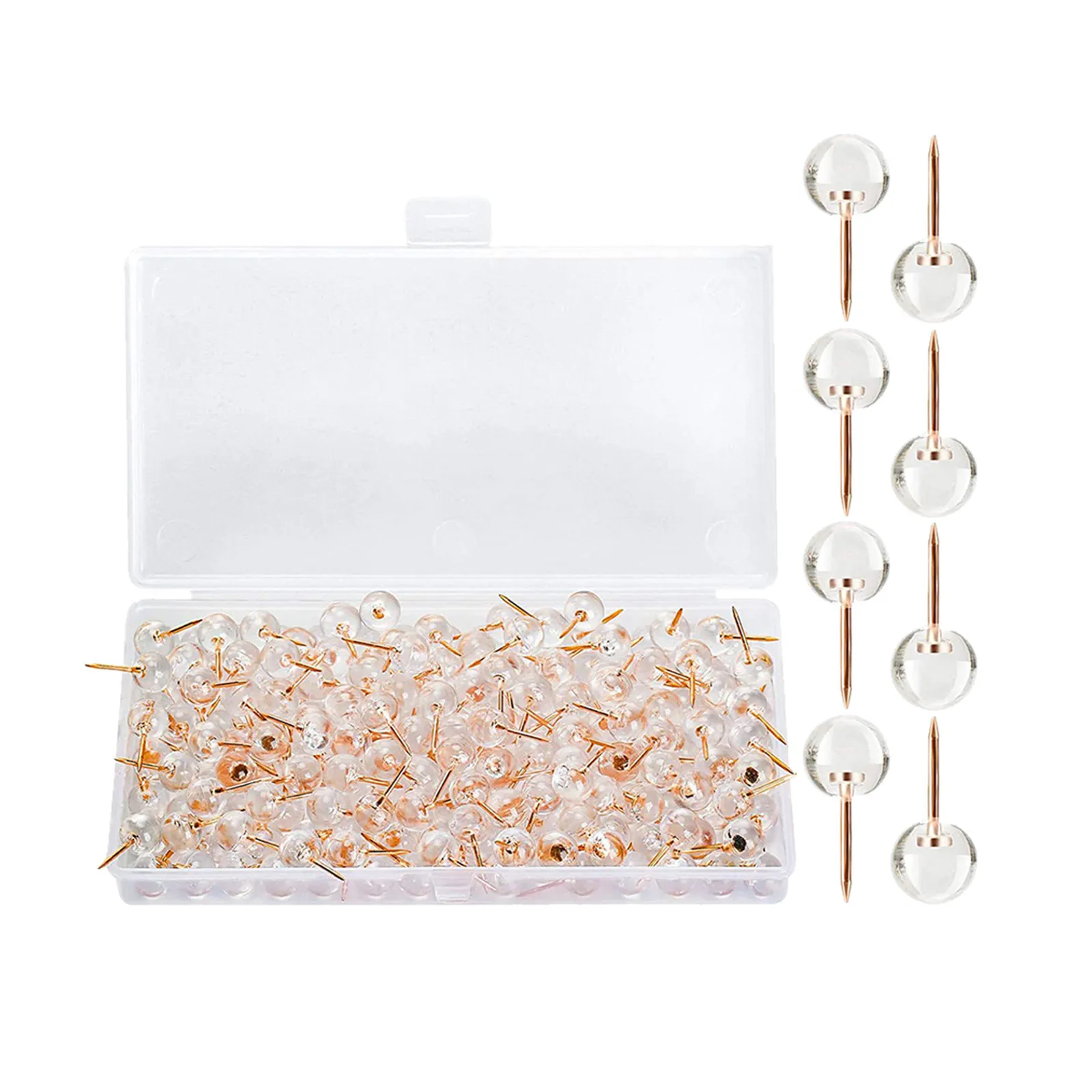 50Pcs 투명한 엄지 못 다용도 섬세한 푸시핀 멀티 오피스 데스크 액세서리 코르크 보드 용품