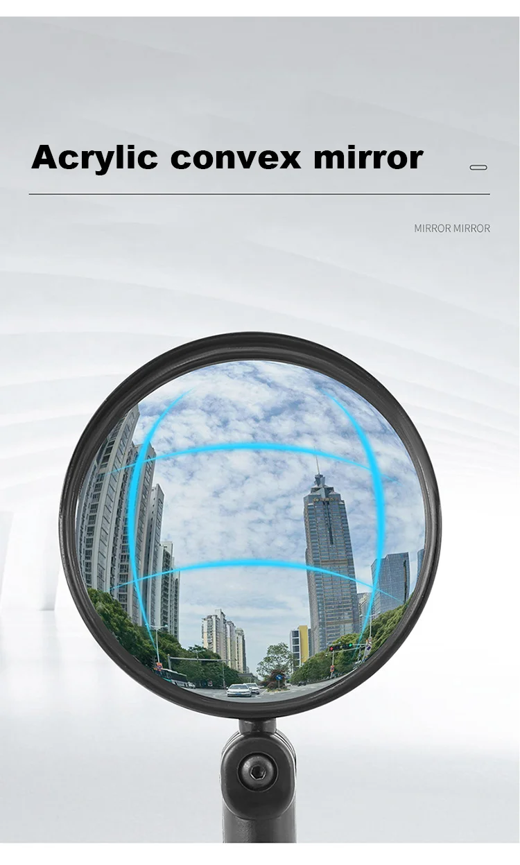 Description Picture 5 of itemBicycle Rearview Mirror Wide Angle Convex Mirror Bicycle Reflector Mountain Bike Rearview Mirror Silicone Handle Rearview Mirror