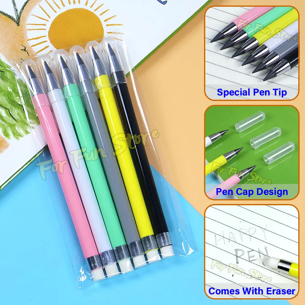 Infinity Pencils Inkless Reusable Eternity Pencil for Writing Drawing 6 PCS/Set