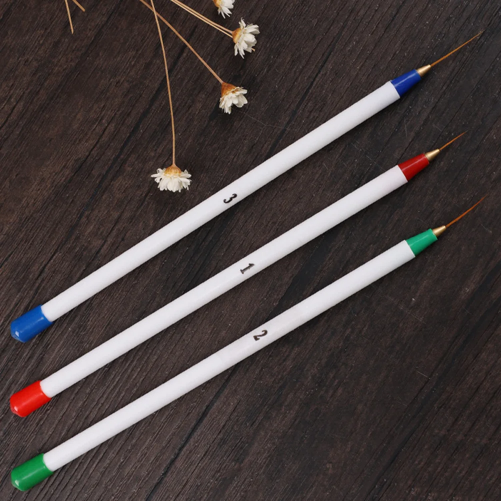3 Pcs Nail Pens Manicure Kit Nail Painting Brush Manicure Brush Nail Decal Striping Pedicure Set 3