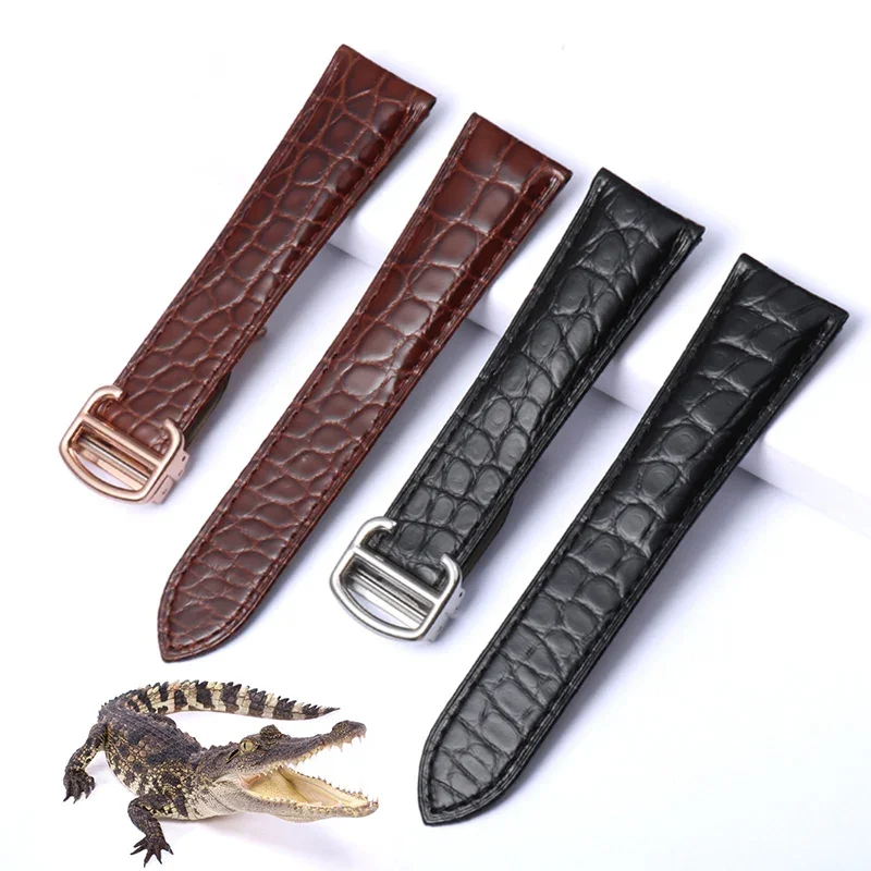 Premium Alligator Leather Watch Strap - Elegant Unisex Design