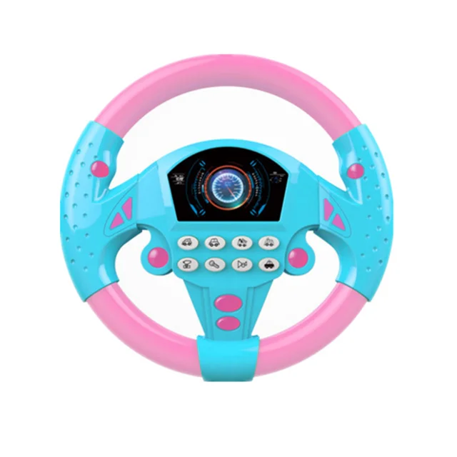 Eletric Simulation Steering Wheel Toy with Light Sound Baby Kids Musical Educational Copilot Stroller Steering Wheel Vocal Toys 4