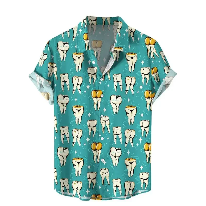 

Новые мужские рубашки с коротким рукавом, отвратительный принт в виде грибов, мужские Гавайские пляжные Модные топы с лацканами, стандартные мужские рубашки