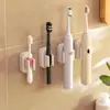 Practical Plastic Mop Broom Holder Self Adhesive Wall Mounted Electric Toothbrush Holder White Waterproof Mop Clip for Kitchen 3