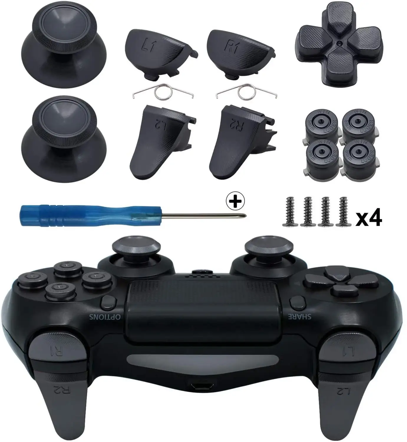 undergrundsbane sår fantastisk For PS4 Slim Pro Controller Gen 2 Gamepad Aluminum Metal Thumbsticks Analog  Grip & Bullet Buttons & D-pad & L1 R1 L2 R2 Trigger _ - AliExpress Mobile