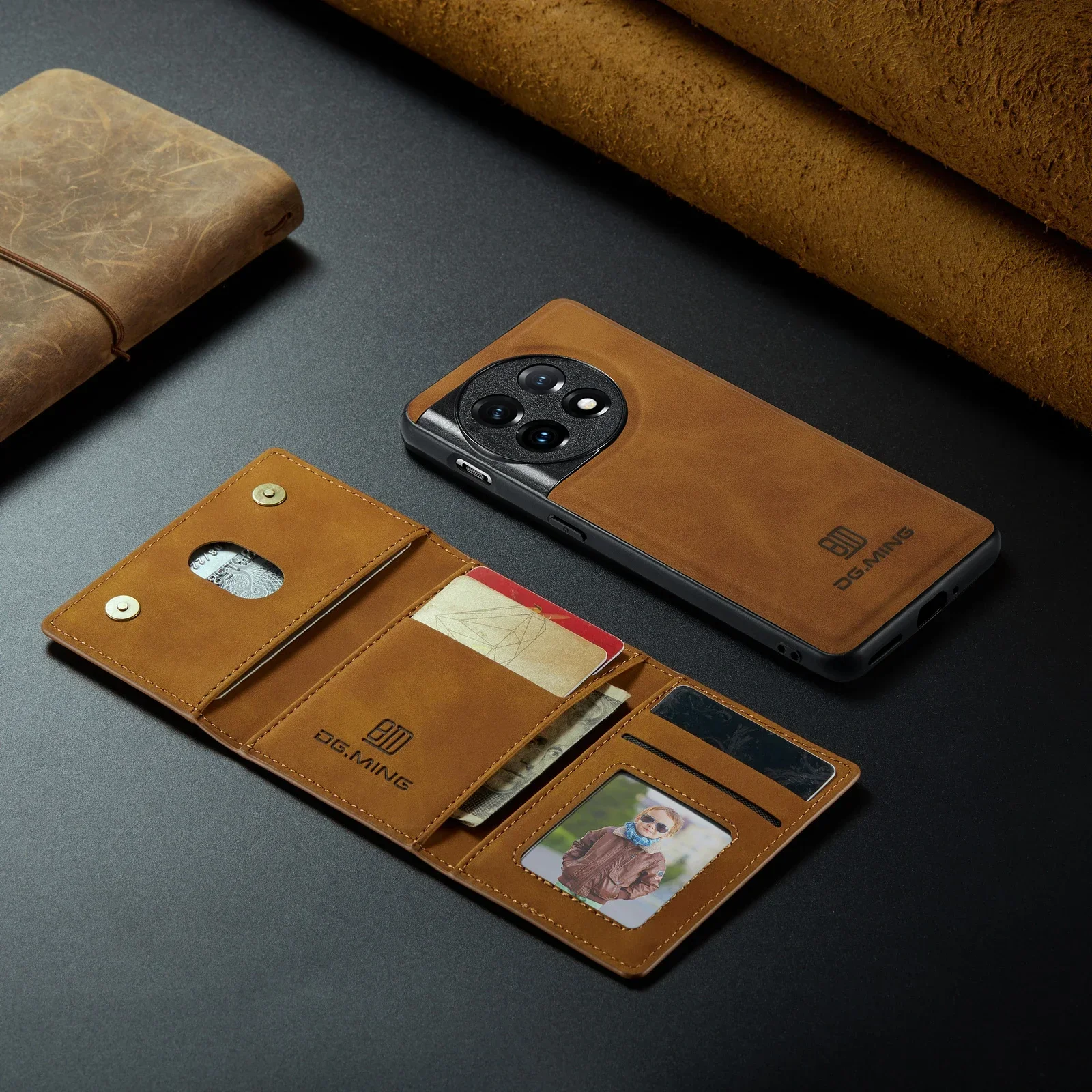 2 in 1 Wallet Leather Detachable Cards Solt Case for Oneplus 13 12 11 One Plus 10 Pro 10R 9 9R Flip Removable Bag Magnetic Cover 4