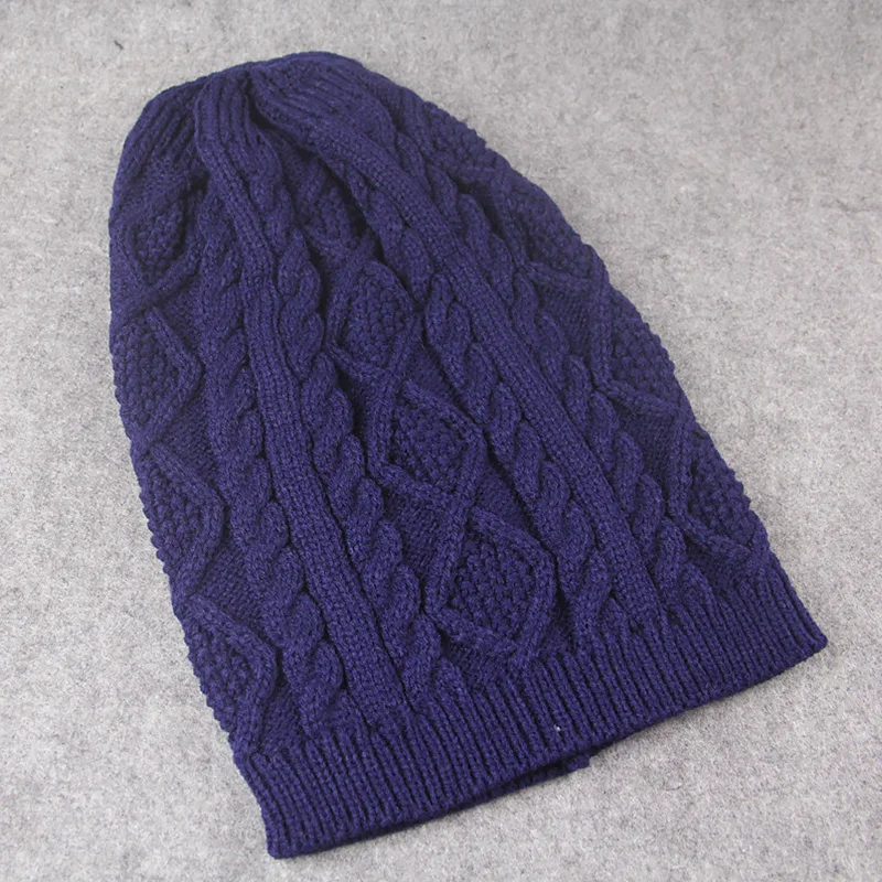 Winter Women Beanies Knitted Hat Cotton Twist Pattern Caps Autumn Warm Thick Outdoor Fashion Casual Soft Knitted Hats 4