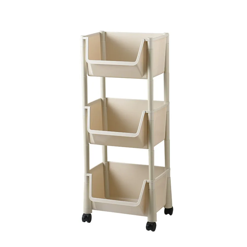 

NEW Ikneonei kitchen rack mobile multi-functional cabinet household large thick rack plastic floor multi-layer rack rack