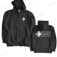 cotton sweatshirt male black hoodies NEW Greys Anatomy Top letter Spring Hip Hop hoodie Female Spring and Autumn Zip-up 1