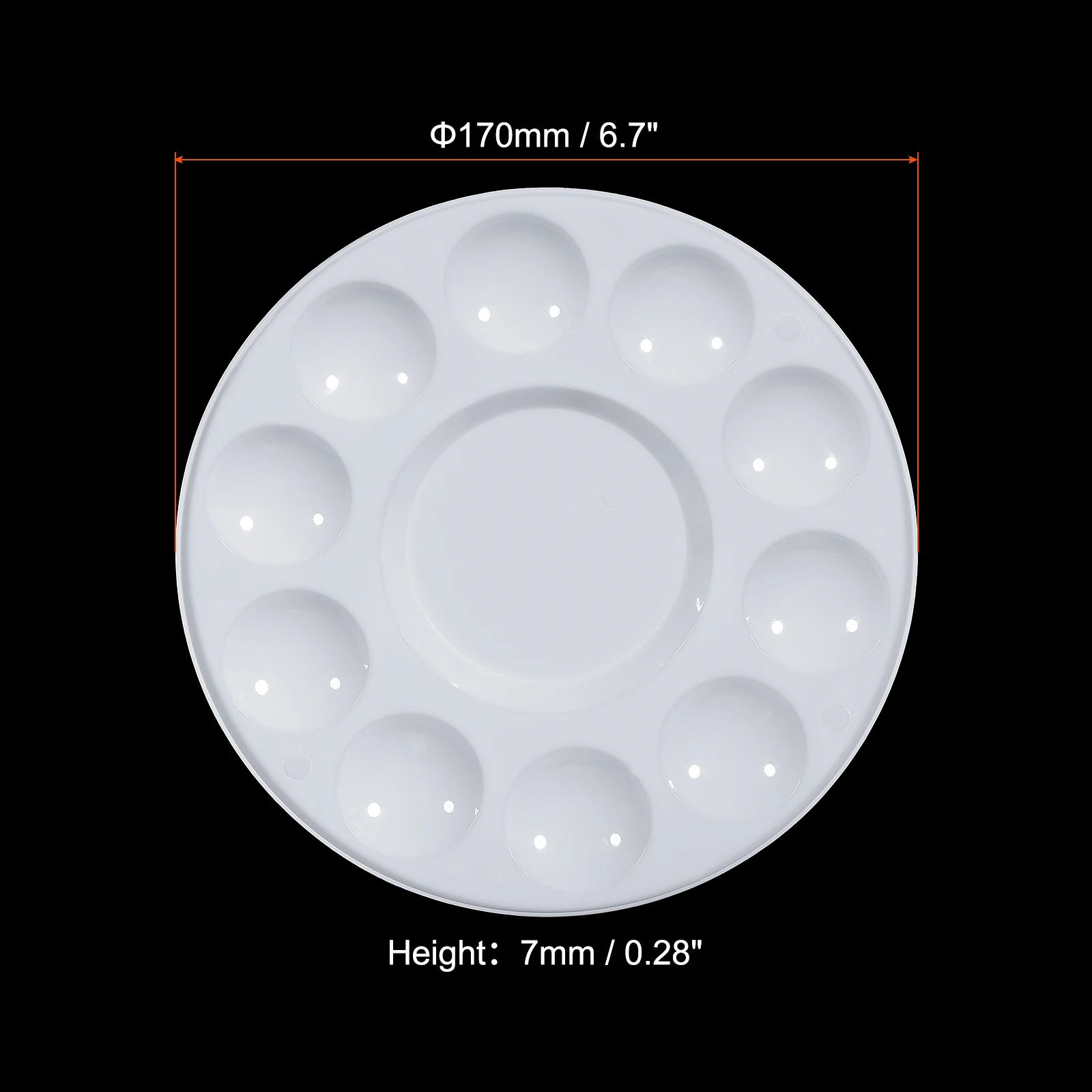 Paint Tray Palettes Plastic Pallets Painting Supplies for Oil Watercolor Craft DIY Art Painting Palette 1/3Pc 10Well White Round