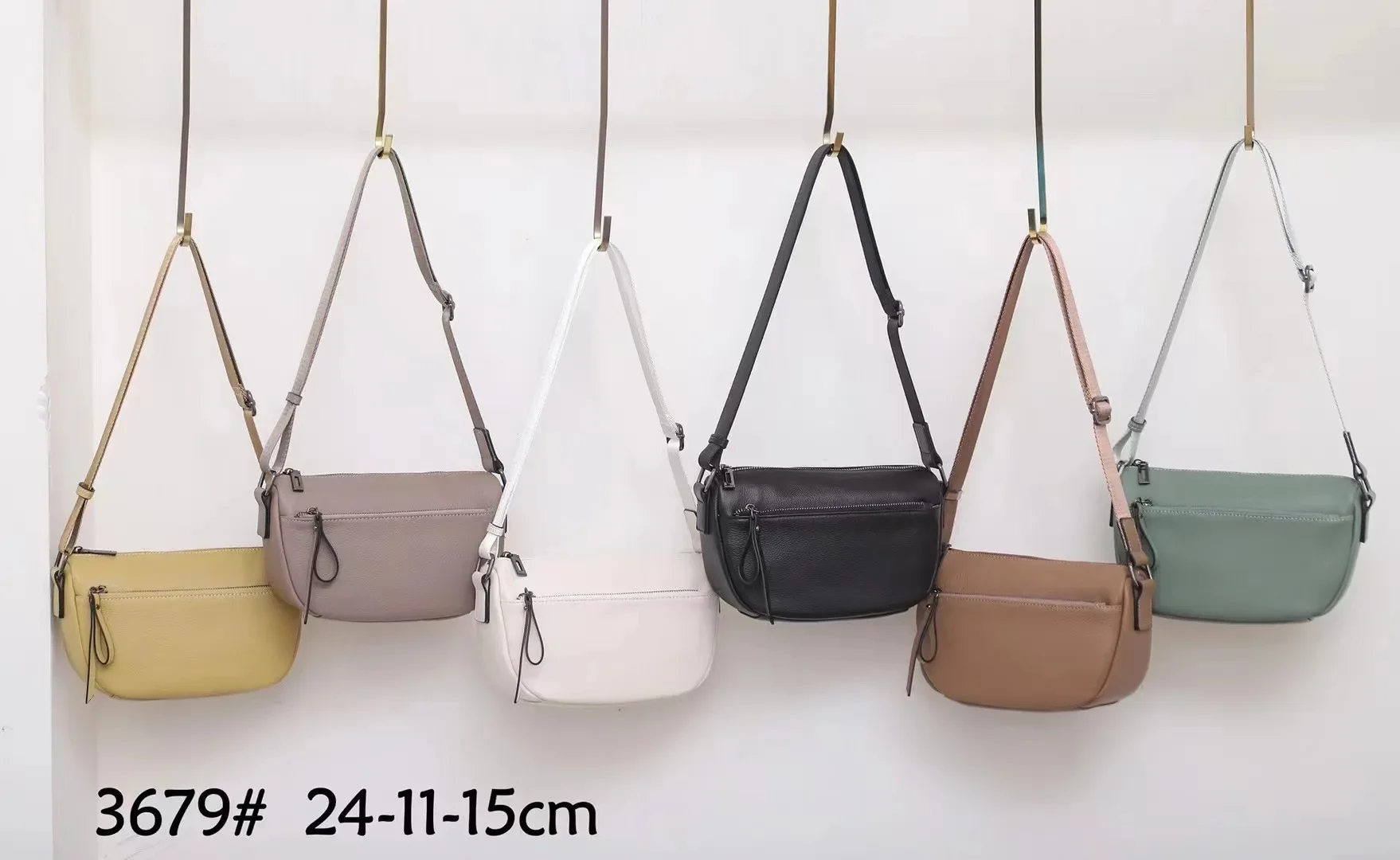 First Layer Cowhide Cow Leather Women's Bag Fashionable Single Shoulder Crossbody Bag Ladies' Solid Color High Quality Handbag