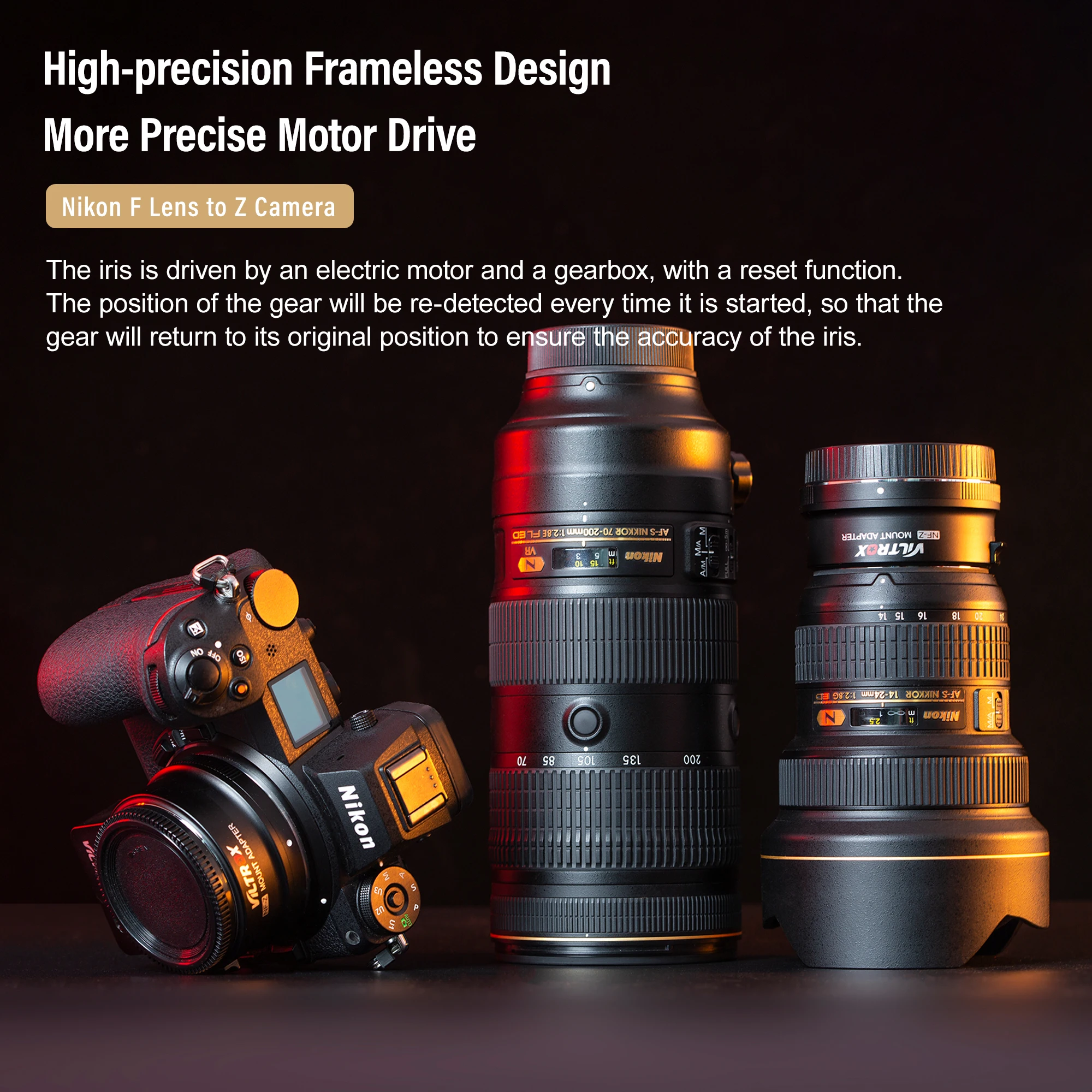 Viltrox NF-Z Adapter Ring Nikon F Mount NIKKOR F Lens to Nikon Z DG-Z Mount Tube Lens Adapter  For Z6 II Z7 Z50 Z30 Z9 ZFC