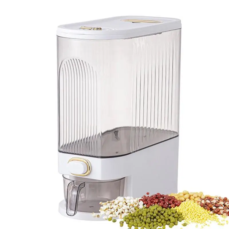 

Bean Dispenser Food Storage Container With Measuring Cup Sealed Cereal Dispenser Bucket With Time Pointer Cereal Container For