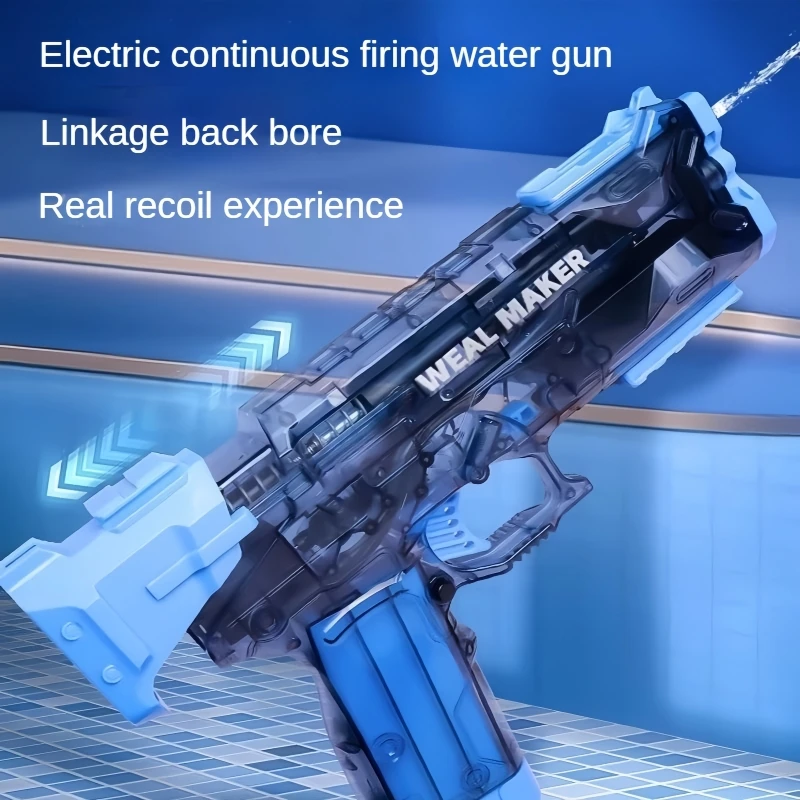 Children Continuous Firing Electric Water Gun Toys Kids Transparent Bursts High-pressure Strong Automatic Water Spray Guns Gifts 3