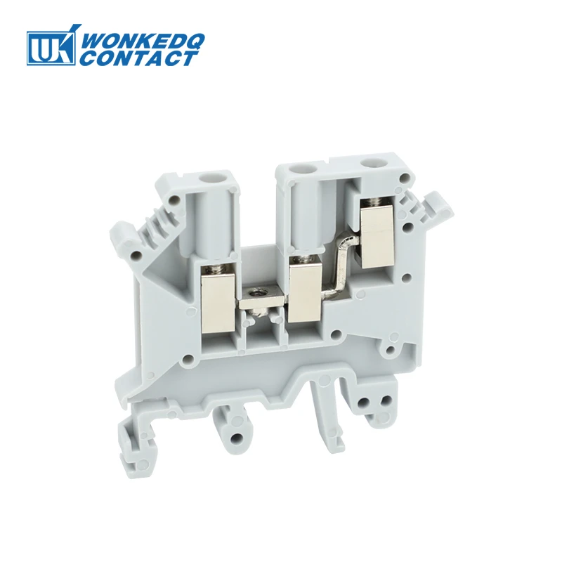 UK5-TW Double Connection One Side Screw Connection UK 5 Twin Termin Strip Wire Connector DIN Rail Terminal Block 10Pcs wire connectors din rail terminal block