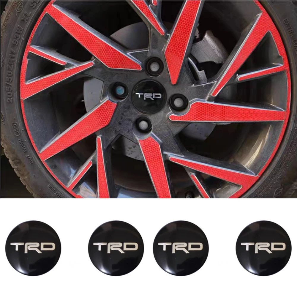 

4pcs Metal 56mm 60mm TRD Sprort Logo Car Stickers Car Wheel Center Cap Emblem Rim Hub Cover Badge For Toyota Styling Accessories