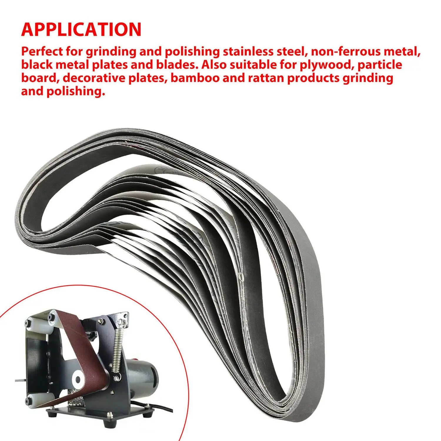 1 x 30 Inch Silicon Carbide Fine Grit Sanding Belts 400 600 800 1000 Grits 12Pcs