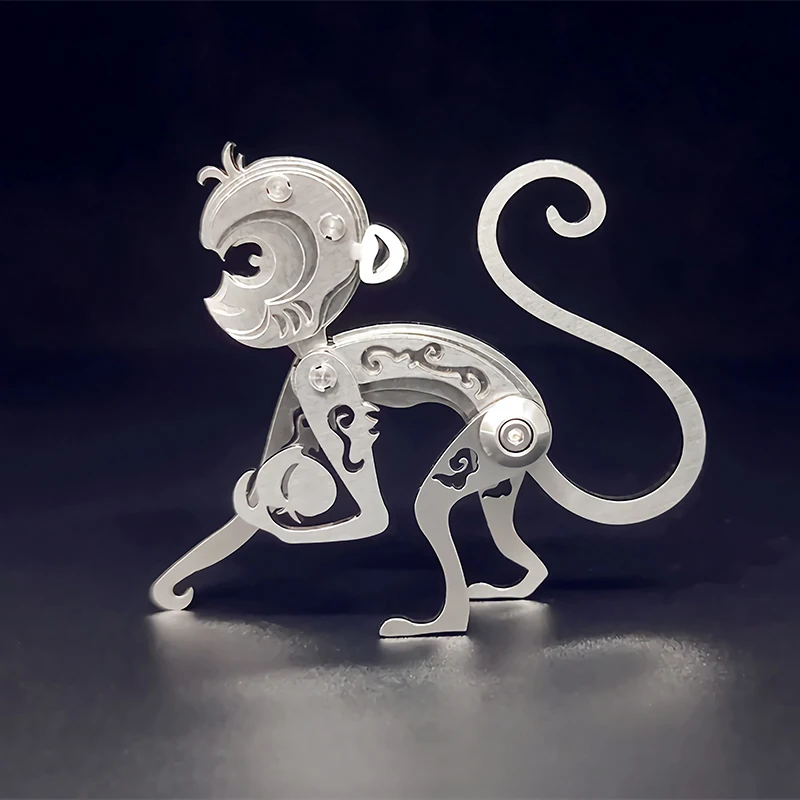 Microworld 3D Metal Puzzle Chinese Zodiac Monkey Model Jigsaw DIY Laser Cut Assemble Puzzles Toy Christmas Gift For Teen Kid 4