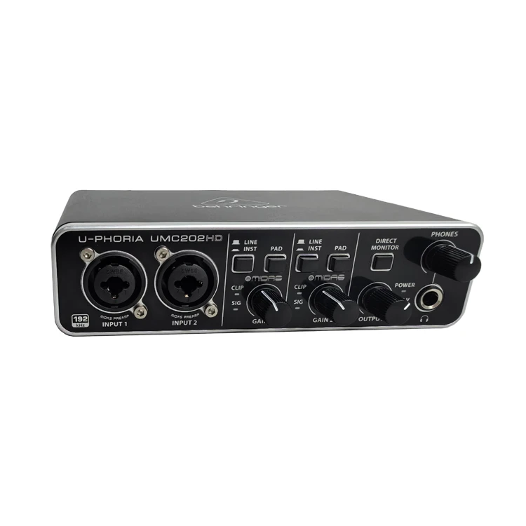 Behringers UMC202HD professional live streaming high-end USB external sound audio card computer recording guitar