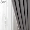 Modern Gray Blackout Curtains for Living Room Solid Thick Colth Curtain For Bedroom The Kitchen For Curtains Drapes Shading 90% 5