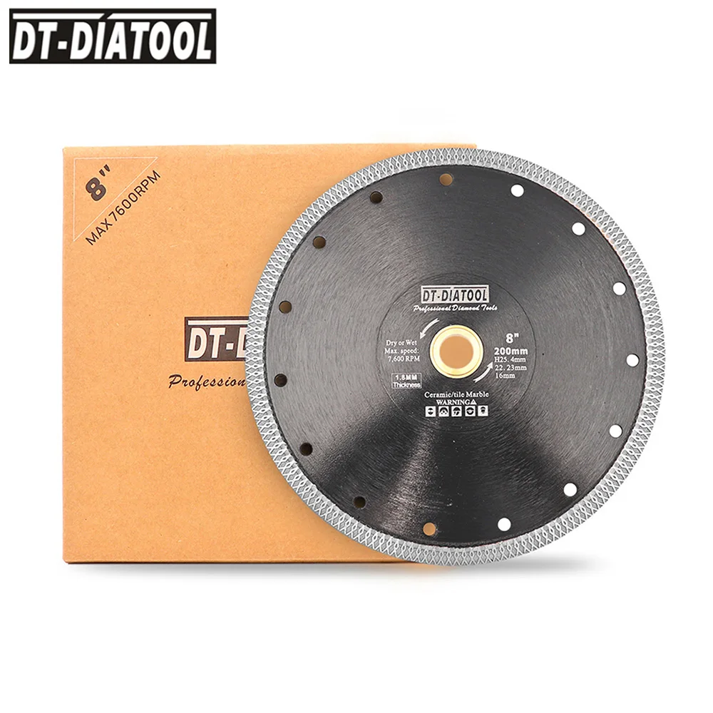 DT-DIATOOL-Saw Blades, Super Thin Diamond Cutting Disc for Porcelain Ceramic Tile Marble Saw, 8 ", 200mm, 1Unit Cutting Disc
