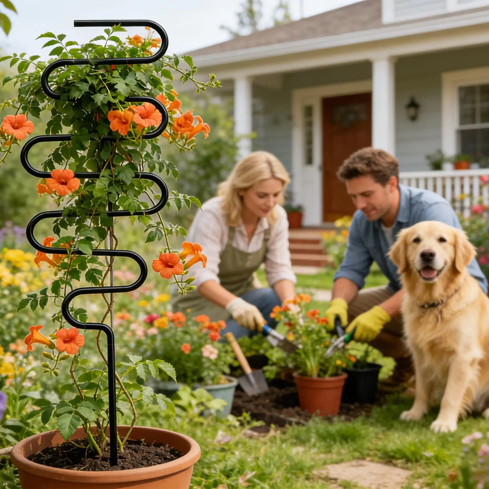 Durable Metal Garden Trellis for Indoor and Outdoor Plants