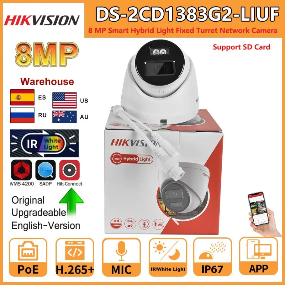 Hikvision OEM 5MP Smart Dual Light PoE Security Camera With Audio - DS-2CD1343G2-LIUF 2.8mm