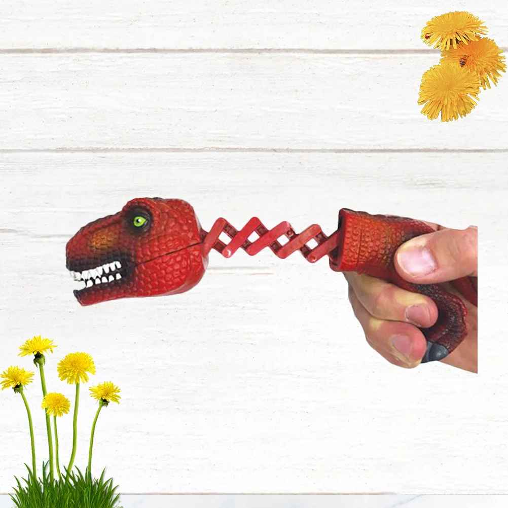 Toy Toys Cartoon Animal Prank Dinosaur Shark Spring Telescopic Manipulator Clip Child