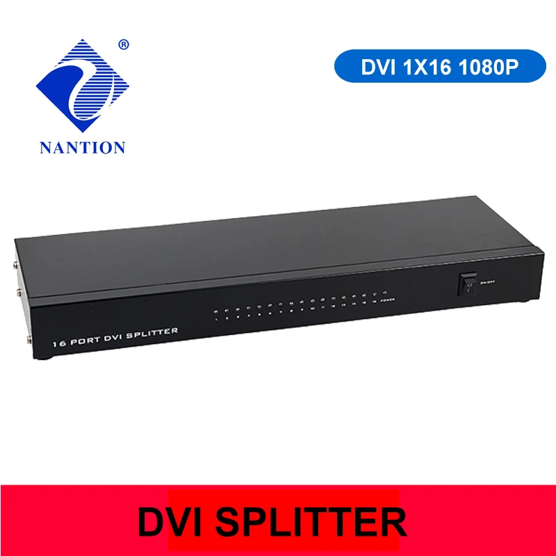 16 포트 DVI 분배기, 듀얼 링크 DVI-D 1X16 분배기 어댑터 분배기, HD 카메라용 암 커넥터 5V 전원