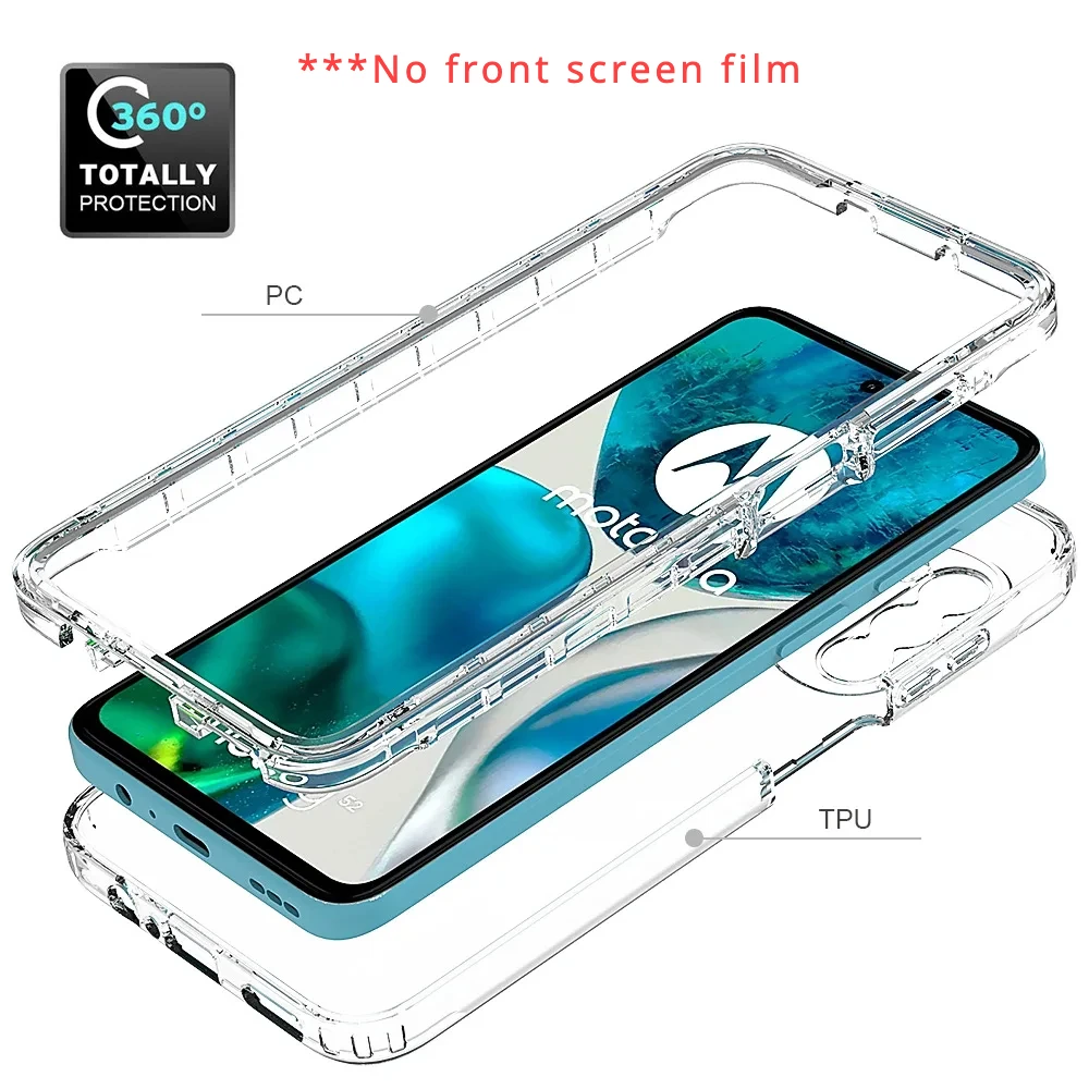 Vibrant Transparent Shockproof Protective Case with Dual-Layer Design