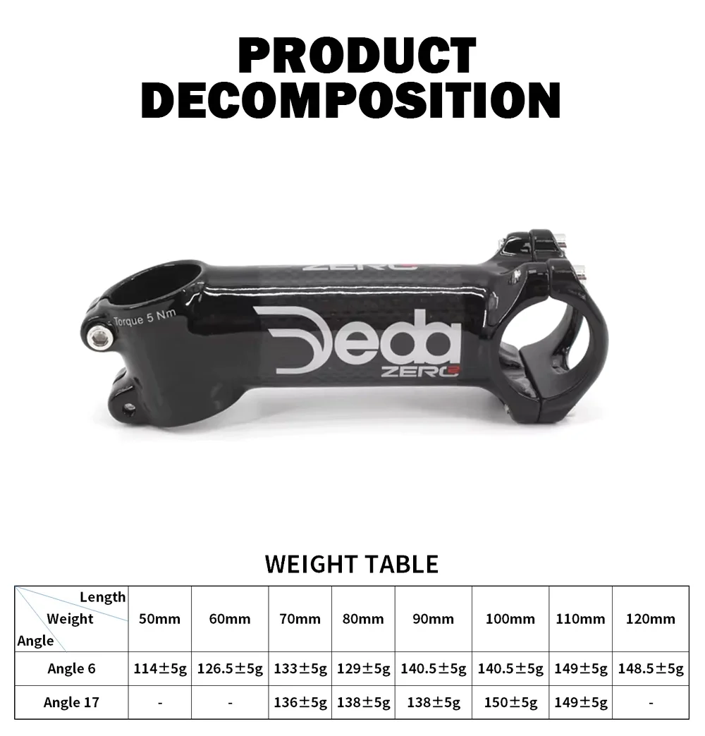 Black Road Bicycle Component Deda Elementi Zero 17 Degree Riser