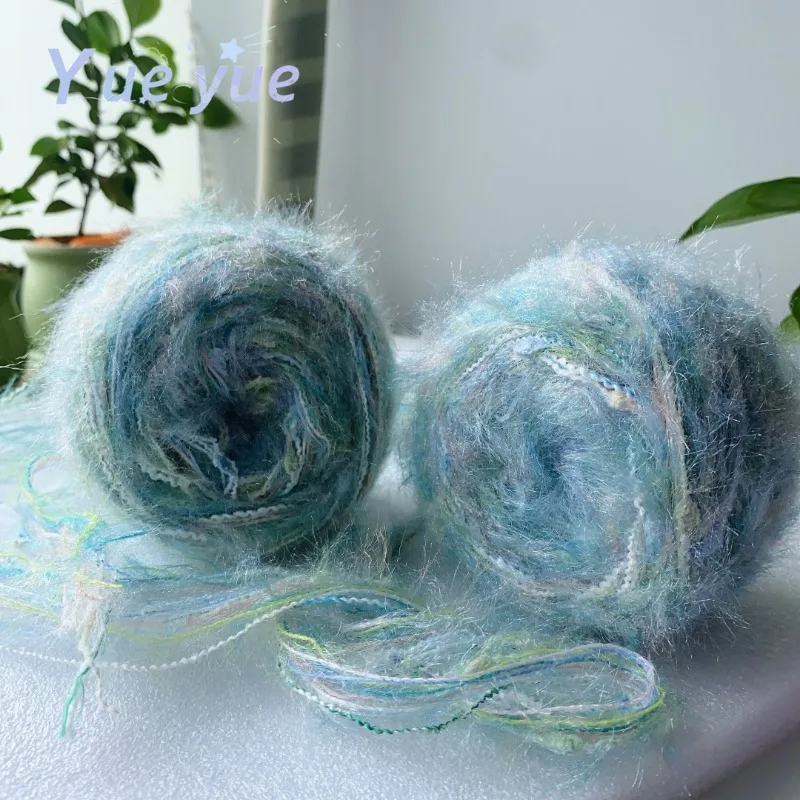 Sparkling Oil Painting Cake Thread 50g-Gradient Sparkling Mixed DIY Scarf, Bag, and Hairpin, Thick and Gorgeous Braided Thread 3