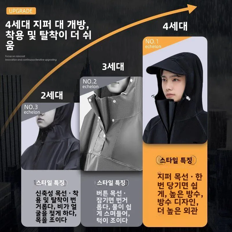 성인용 전신 롱 버전 전기 자전거 라이딩 레인코트 두꺼운 옥스포드 천 통기성 방수복, 폭우 시 사이클링용