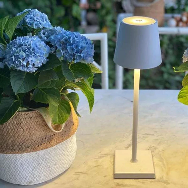 Scenario slaaf Bedoel Dimmable LED Table Lamp in Aluminum, IP54 Protection, Indoor / Outdoor Use,  Contact Charging Base, H38cm,USB Charge. - AliExpress