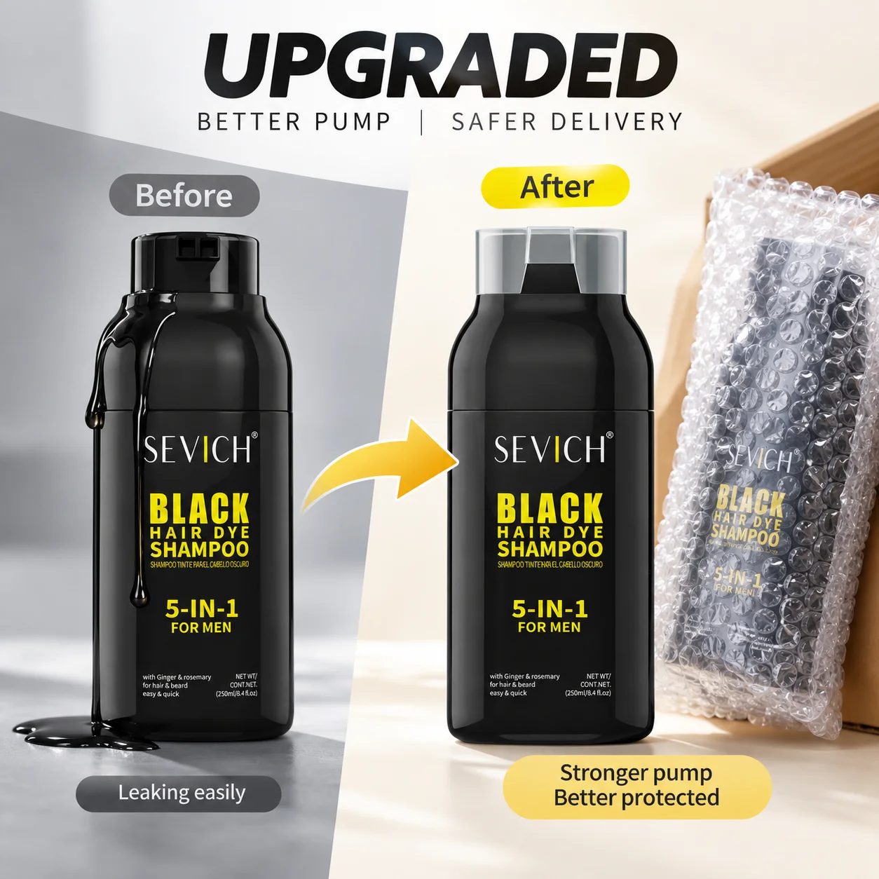 Hair Dye Coloring Shampoo 5 In 1 Men Beard Dye Shampoo Natural Cover Gray Hair Color Shampoo Instant Dye Hair Dyeing Shampoo