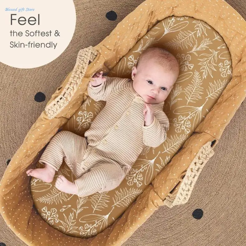 Baby Fitted Sheet Newborn Bassinet Changing Pad Cover Soft Breathable 2Pcs